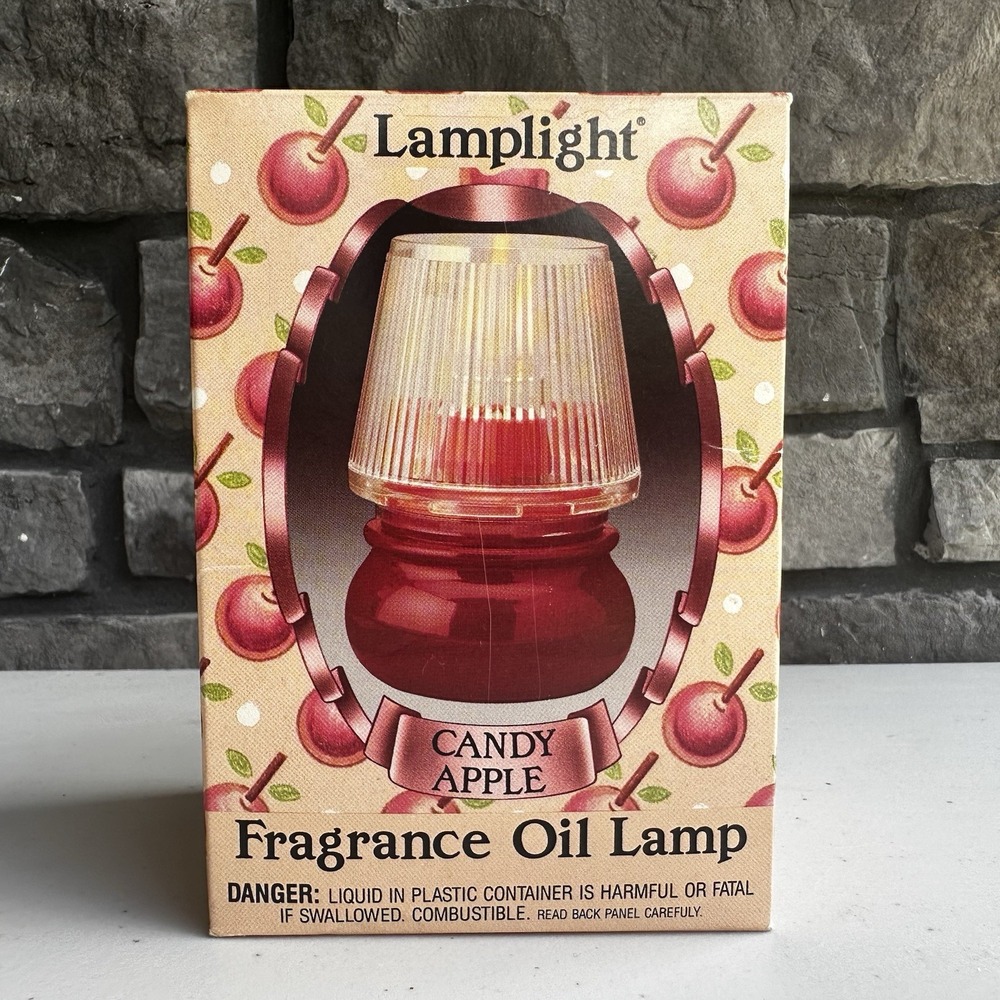 Vintage 90s Lamplight Farms Fragrance Oil Lamp - CANDY APPLE -NEW Granny Cottage